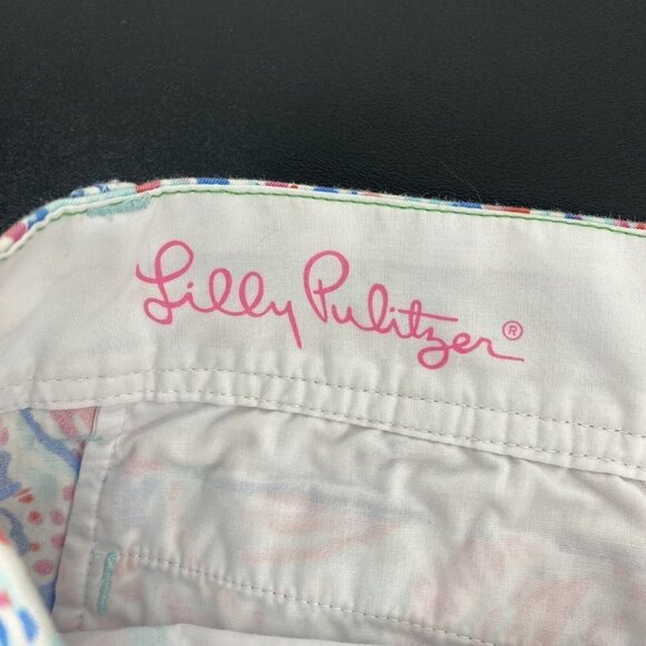 Lilly Pulitzer Womens Walsh Shorts Size 2 Cotton Shell Me About It Novelty Print - Picture 4 of 10